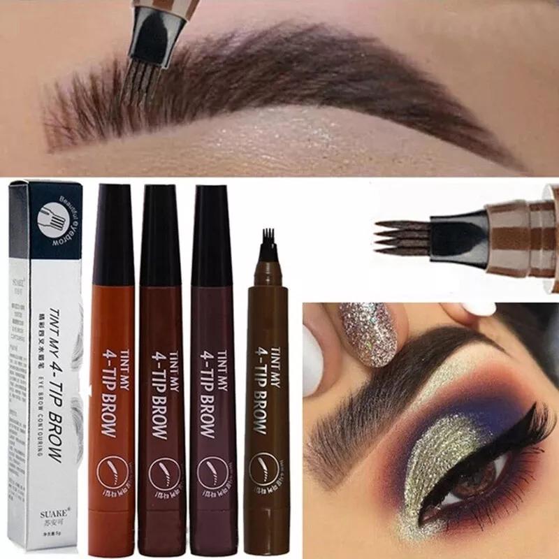 Comfort Liquid Eyebrow Pen Gift, 4-fork Waterproof & Long Lasting Eye Brow Pencil, Brow Stying Brush, Easy to Apply, Daily Cosmetic,Eye Brow Pen Cosmetic for Women