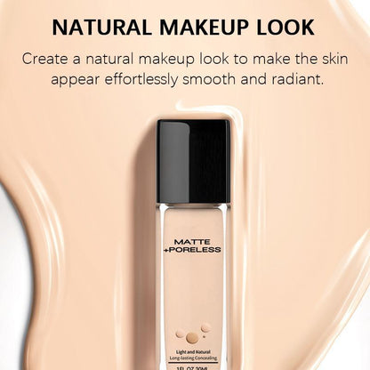 Matte Oil-free Foundation Makeup, Medium Coverage Flawless Finish Foundation, Lightweight Moisturizing Foundation, Makeup Product for Women & Girls