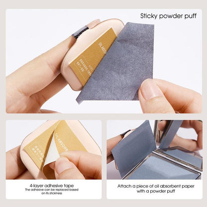 Portable Oil-absorbing Paper, 100pcs/box Compact Facial Oil-absorbing Pads with Mirror, Facial Oil-absorbing Pads, Skincare Supplies