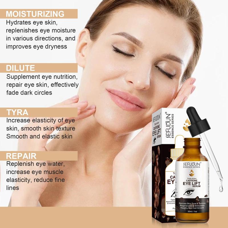 Moisturizing Caffeine Eye Lift Serum, 1/2 Counts Brightening & Firming Under Eye Essence, Beauty & Personal Care Product for Eye Bags and Eye Area