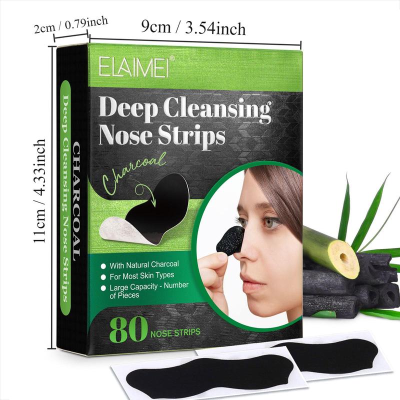 Deep Cleansing Nose Patch, 80pcs/box Nose Strips, Nose Pores Cleaning Strips, Suitable for Oily Skin, Professional Skincare Products for Women