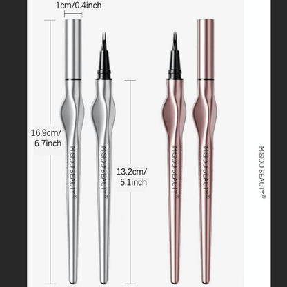 Dual-fork Waterproof Liquid Eyebrow Pen, Smudgeproof Long-lasting Eye Brow Pen for Natural Wild Brow Definition, Multi-use Makeup Pen for Lashes & Hairline