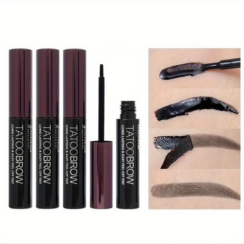 Semi-Permanent Eyebrow Gel - Waterproof, Long-Lasting Black Brown Tattoo, Easy Peel-Off, Sweatproof Brow Tint for Flawless Brows