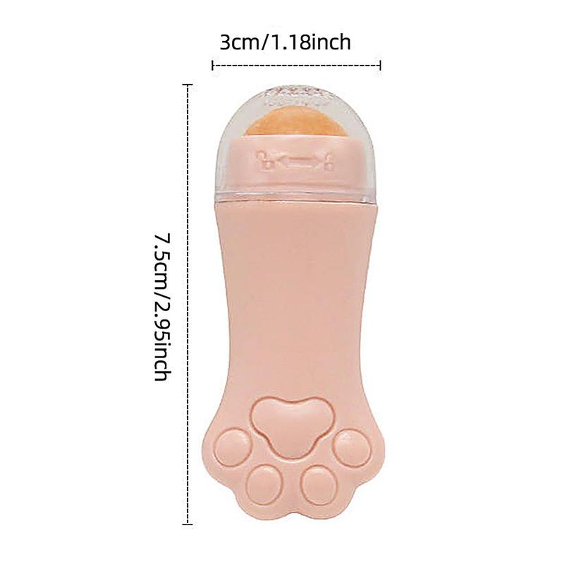 Cute Cat Paw Shaped Oil Absorbing Face Roller for Home Travel Massage, Reusable Manual Facial Skincare Products for Women & Girls