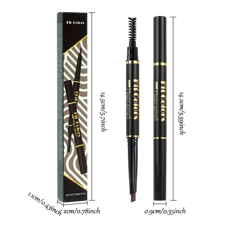 Double-ended Eyebrow Pencil & Eyebrow Brush, 2pcs/set Waterproof Long Lasting Eyebrow Pencil, Brow Styling Brush, Eye Brow Makeup Tool, Eyebrow Makeup Brushes, Cosmetic Beauty Supplies