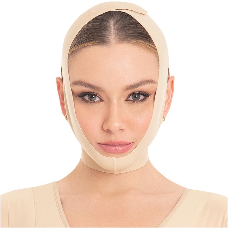 FAJAS MYD 0810 - Double Chin Reducer | Chin Compression Strap for Women | V Line Face Lifting Strap Made of Powernet | Double Chin Eliminator - Face Shaper Skincare Adjustable Comfort