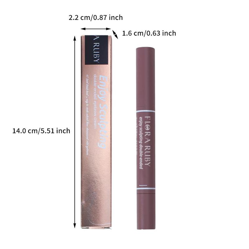 Double Ended Eyebrow Cream, Waterproof Long Lasting Eyebrow Tinted Cream, Smudge Proof Eye Brow Coloring Styling Cream, Eyebrow Makeup Product