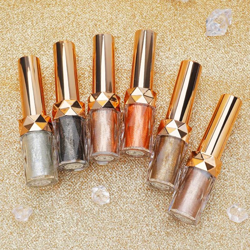 Glitter Liquid Eyeshadow, 1 Count Long Wearing Shimmering Eyeshadow, Sparkling Eye Shadow, Glittering Highlighting Liquid Stick for Crystal Makeup