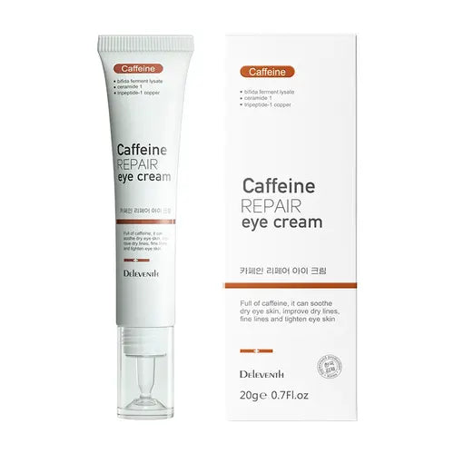 DeLeventh Caffeine Eye Cream, Korean Peptide Repair Firming Eye Cream , Eye Care, Anti-Oxidation, Reduce Wrinkles and Fine Lines, Eye Bags Comfort Skin Care