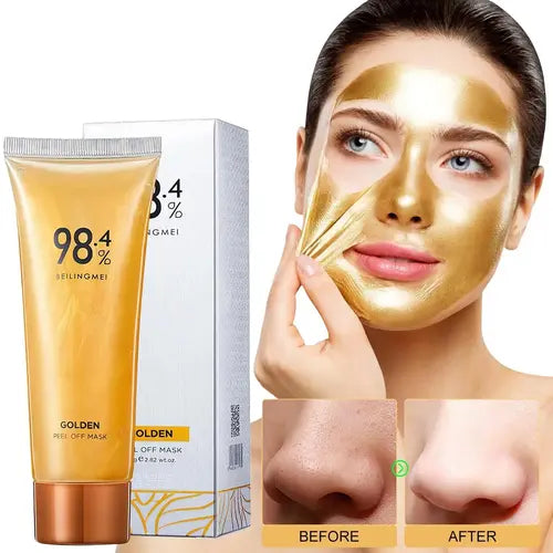 98.4% Gold Face Mask-Anti-Wrinkle Gold Foil Peel-Off Mask - , for all skin types ,Cleans Pores ,Blackhead Removal , Skin Repair Skincare