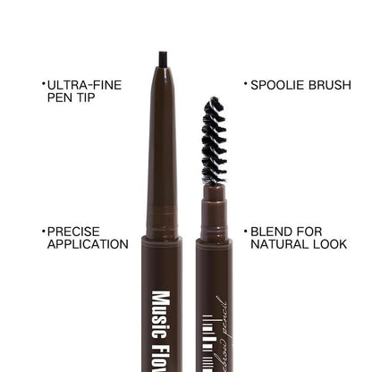 2 In 1 Eyebrow Pencil (1 Piece), Long Lasting Eyebrow Pencil, Double-ended Brow Styling Brush, Brow Shading and Filling Pencil, Brow Brush Makeup Tool