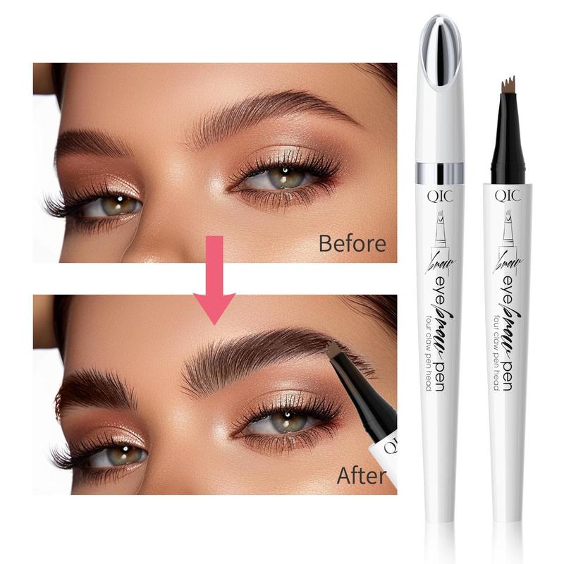 Waterproof Brow Pen with Micro-fork Tip, 2 Counts Long Lasting Eyebrow Pen, Brow Styling Brush, Eye Brow Makeup Tool, Makeup Accessories