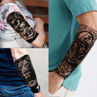 Creative Animal & Flower Pattern Temporary Tattoo Sticker, 68pcs/set Fake Tattoo Sticker, Body Art Decoration for Men & Women