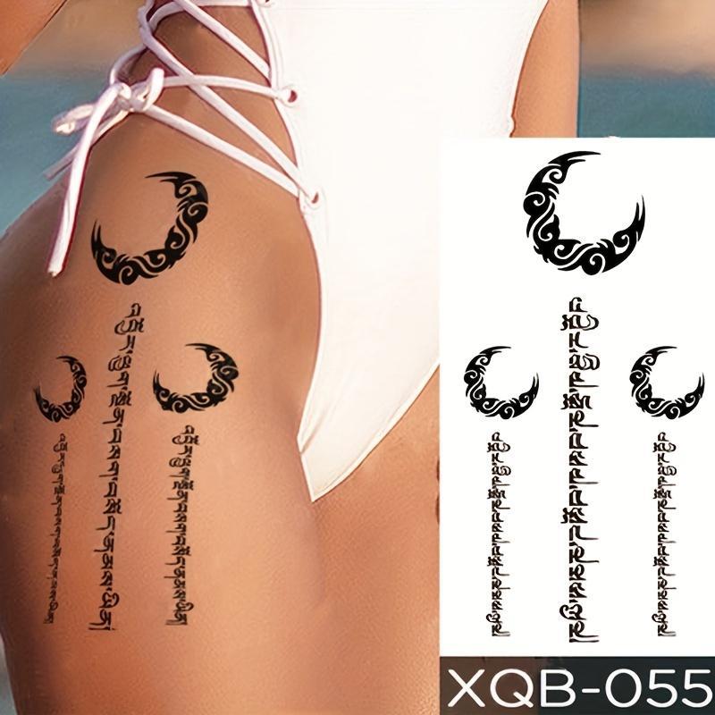 Moon Pattern Temporary Tattoo Sticker, 1 Sheet?Creative?Fake Tattoo Sticker, Body Arm Art Decoration False Sticker for Women & Men