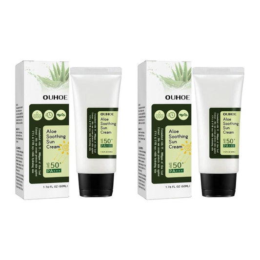 Aloe Vera Soothing Cream, 2 Counts/set Moisturizing Sunscreen Cream, Hydrating Face Cream, Face Lotion for Women & Men