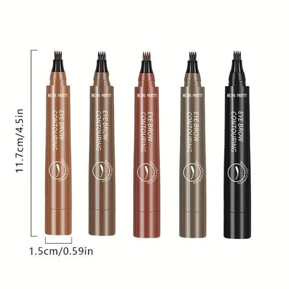 Four Fork Long Lasting Eyebrow Pencil, 1 Count Eyebrow Pencil with a Micro-Fork Tip Applicator, Brow Brush Makeup Tool, Effortlessly and Stays on All Day, Eye Makeup Products