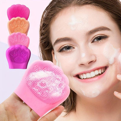 Paw Shaped Manual Facial Cleansing Brush, 4pcs Face Scrubber, Face Wash Brush, Facial Cleansing Tool, Exfoliating Skin Massage Brush, Skincare Tool