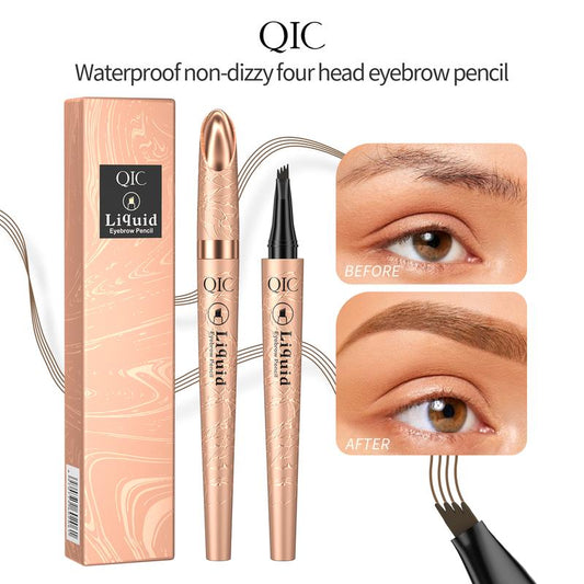 QIC Instant Lift Eyebrow Pencil, Waterproof Brow Pencil, Four-claw Liquid Eyebrow Pen, Four-tooth Brow Pencil