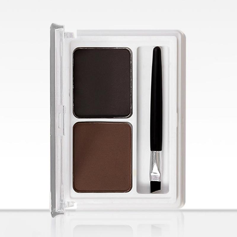 2 Color Eyebrow Powder Palette, Waterproof Long Lasting Eyebrow Powder, Smudge Proof Eye Brow Powder, High Pigmented Eye Brow Shading & Filling Powder