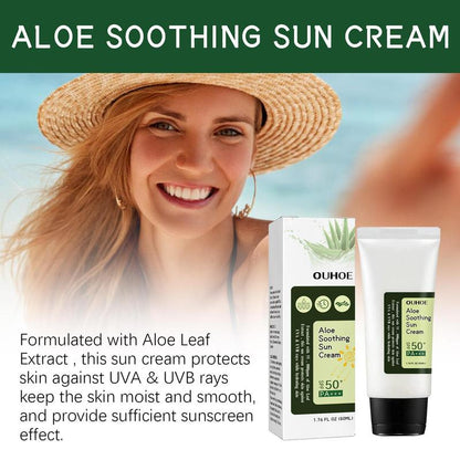 Aloe Vera Soothing Cream, 2 Counts/set Moisturizing Sunscreen Cream, Hydrating Face Cream, Face Lotion for Women & Men