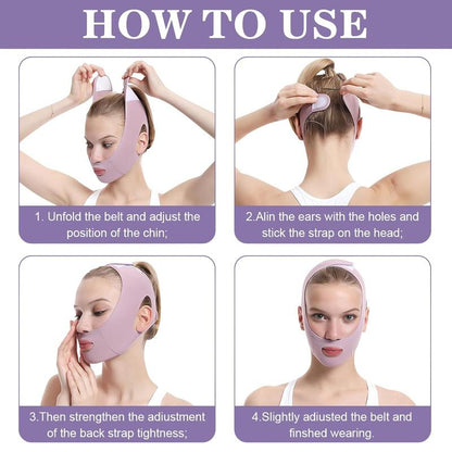 V-shaped Face Lifting Bandage, Breathable Double Lift Belt, Cooling Face Lifting Bandage for Women & Girls, Facial Skin Care Tool