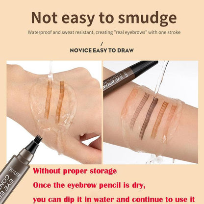 Music Festival Makeup, Comfort Liquid Eyebrow Pen Gift, 4-fork Waterproof & Long Lasting Eye Brow Pencil, High Pigmented Brow Shading Filling Styling Pen, Easy to Apply, Daily Cosmetic, Makeup Accessories