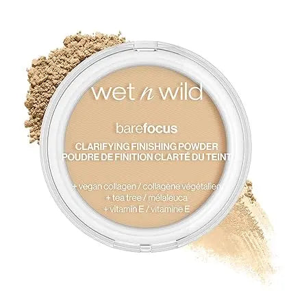 wet n wild Bare Focus Clarifying Finishing Powder | Matte | Pressed Setting Powder Light-Medium Makeup Blend