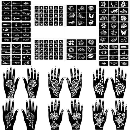 Mixed Pattern Tattoo Stencil, 22pcs/set Creative Henna Stencil, Henna Tattoo Stencils for Women & Girls, Body Art Stencils for Festival, Fake Tattoos Custom, Back to School