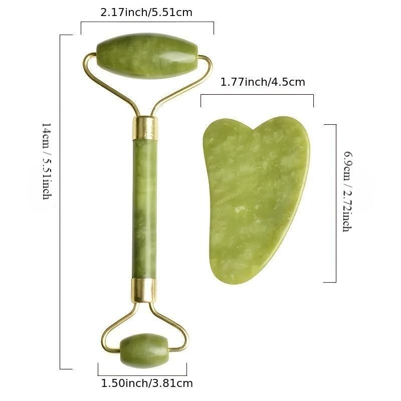 Jade Roller & Gua Sha Board, Face Massage Tool for Face Eye Neck Skin Care, Skincare Tools for Women