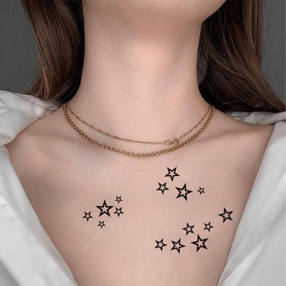 Star Pattern Temporary Tattoo Sticker, Fake Tattoo Sticker, Body Art Decoration, Body?Makeup?Cosmetic?Tool?For Women & Girls