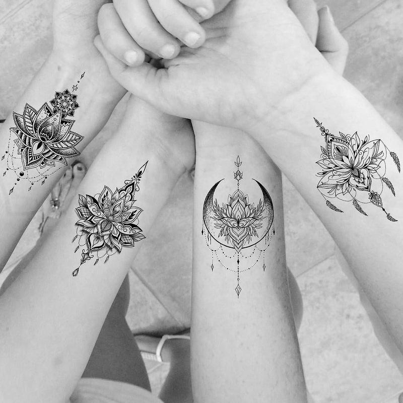 15pcs Flower & Pendant Pattern Tattoo Sticker, Bohemian Body Art Decoration for Women & Girls, Temporary Tattoo Decal for Arm Neck Chest