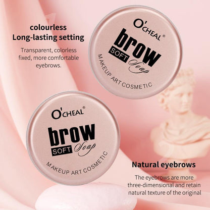 Eyebrow Wax, Colorless Eyebrow Setting Wax with Eyebrow Brush, Eyebrow Makeup Tool for Women, Long-lasting Natural Eyebrow Styling Soap, Makeup Tool