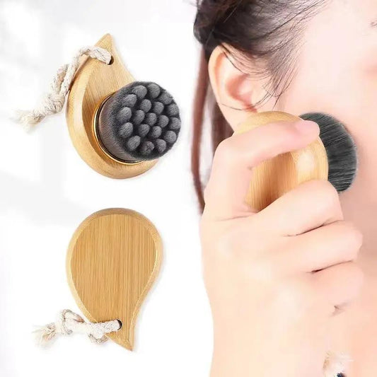 Bamboo Charcoal Facial Cleansing Brush, Manual Facial Cleansing Brushes for Exfoliating & Pore Cleaning, Multi-use Skincare Tool for Women & Men