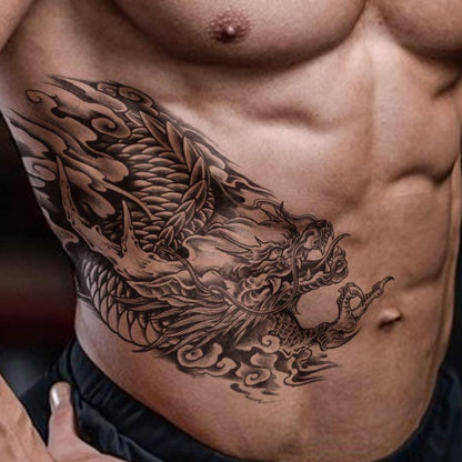 Dragon Pattern Temporary Tattoo, Waterproof Fake Tattoo Sticker For Men & Women