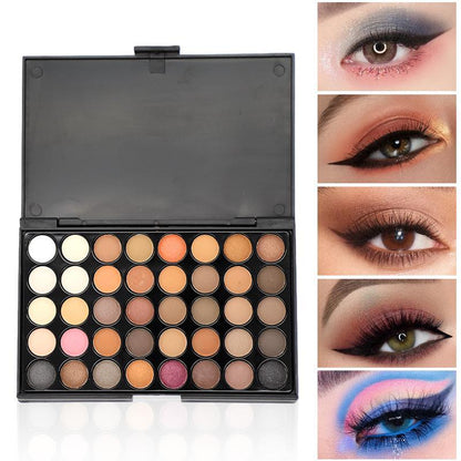 40-color Eyeshadow Palette, Matte and Glitter Eye Shadows Palette, Long Lasting Shimmering Eye Shadow Makeup Products, High Pigmented Blendable Eyeshadow Powder