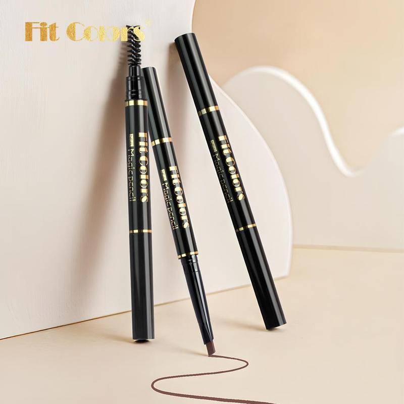 Double-ended Eyebrow Pencil & Eyebrow Brush, 2pcs/set Waterproof Long Lasting Eyebrow Pencil, Brow Styling Brush, Eye Brow Makeup Tool, Eyebrow Makeup Brushes, Cosmetic Beauty Supplies