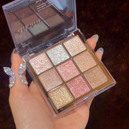 Shimmer Mirror Eyeshadow Palette, Glitter Eye Powder Palette, Summer Long Lasting Shiny Eye Makeup Palette, Glittering High Pigmented Cosmetic Palette, Music Festival Makeup Products