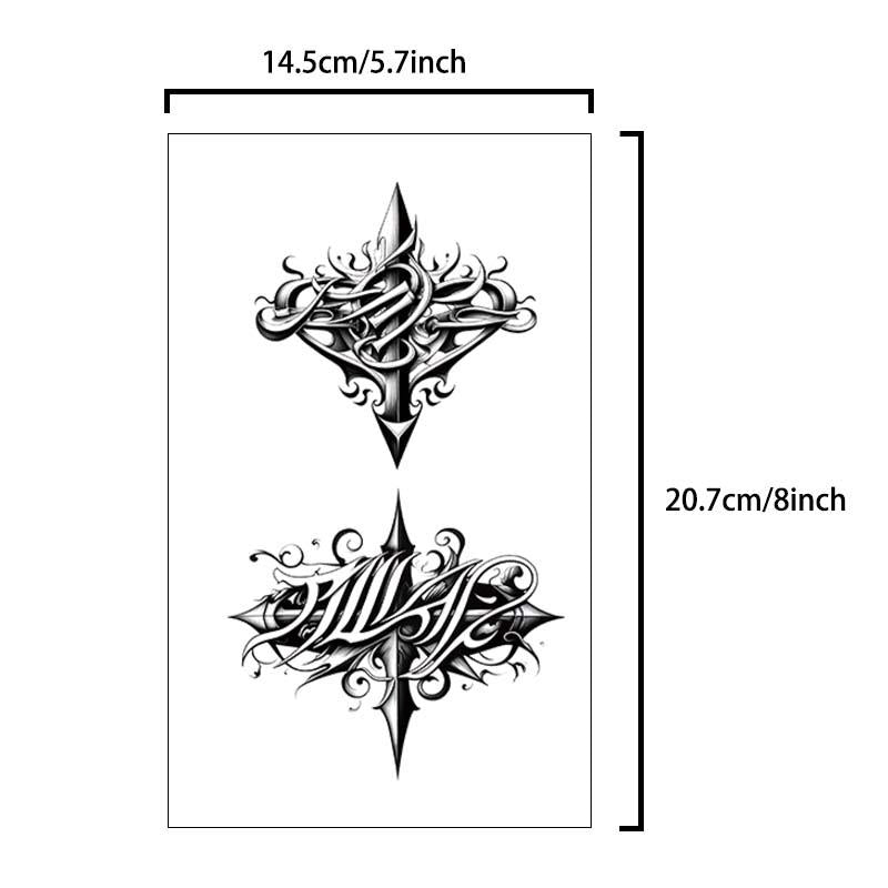 Feather & Arrow Pattern Tattoo Sticker, 2pcs/set Temporary Sticker For Festival, Party, Body Art Sticker For Men & Women