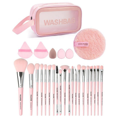 Makeup Tool Set (27pcs/set), Back to School?Facial Makeup Brush Set & Powder Puff & Beauty Sponge & Wash Bag, Professional Makeup Tool Set for Women