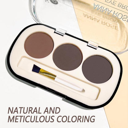 Comfort Skincare 3 Color Eyebrow Powder Palette with Eyebrow Brush, Long-lasting Natural Eyebrow Powder, Easy Coloring Eye Brow Cosmetic Product