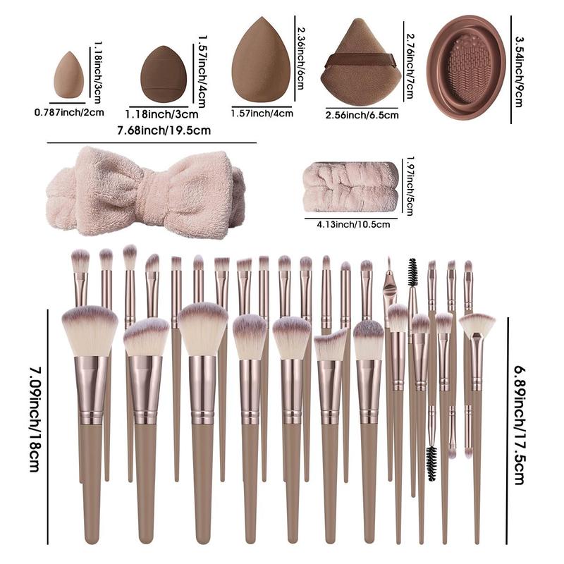 Professional Makeup Tool Set, 54pcs/set Makeup Brush & Sponge & Puff & Headband & Brush Cleaning Bowl Set, Multi-sue Facial Makeup & Cleaning Accessories, Makeup Brushes, Makeup Products,?Back To School