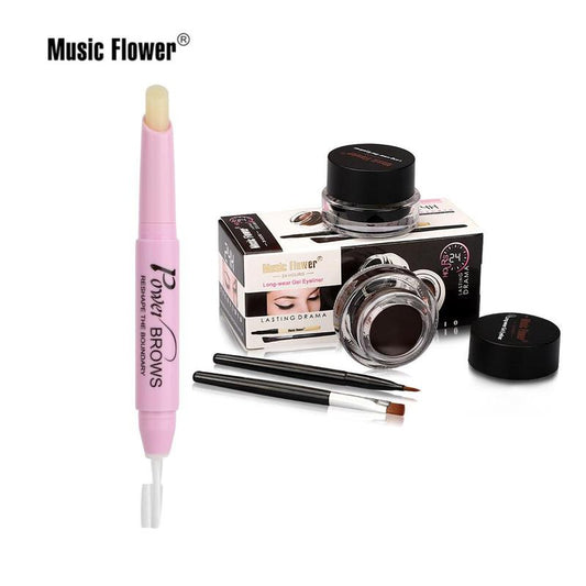 Eyebrow Makeup Kit, Including 1 Count Double Ended Eyebrow Setting Tape & 2 Counts Multi-purpose Gel Eyeliner & 2 Counts Brush, 1 Set Portable Eyebrow Makeup Tools for Women