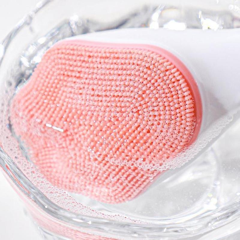 Portable Facial Cleansing Brush, 1 Count Silicone Cat Claw Shaped Facial Massage Brush with Handle, Makeup Tool for Women Girls