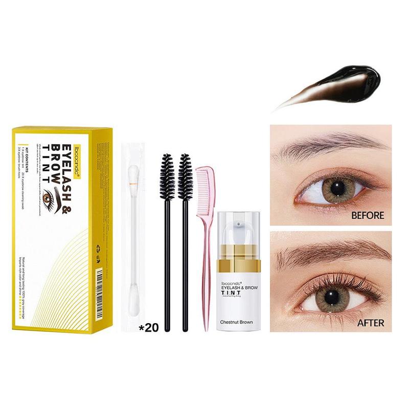 Eyebrow & Eyelash Dye Kit, 1 Box Lash & Brow Color Kit, Long Lasting Eyebrow Tint Kit, Eye Makeup Kit, Professional Makeup Kit for Women