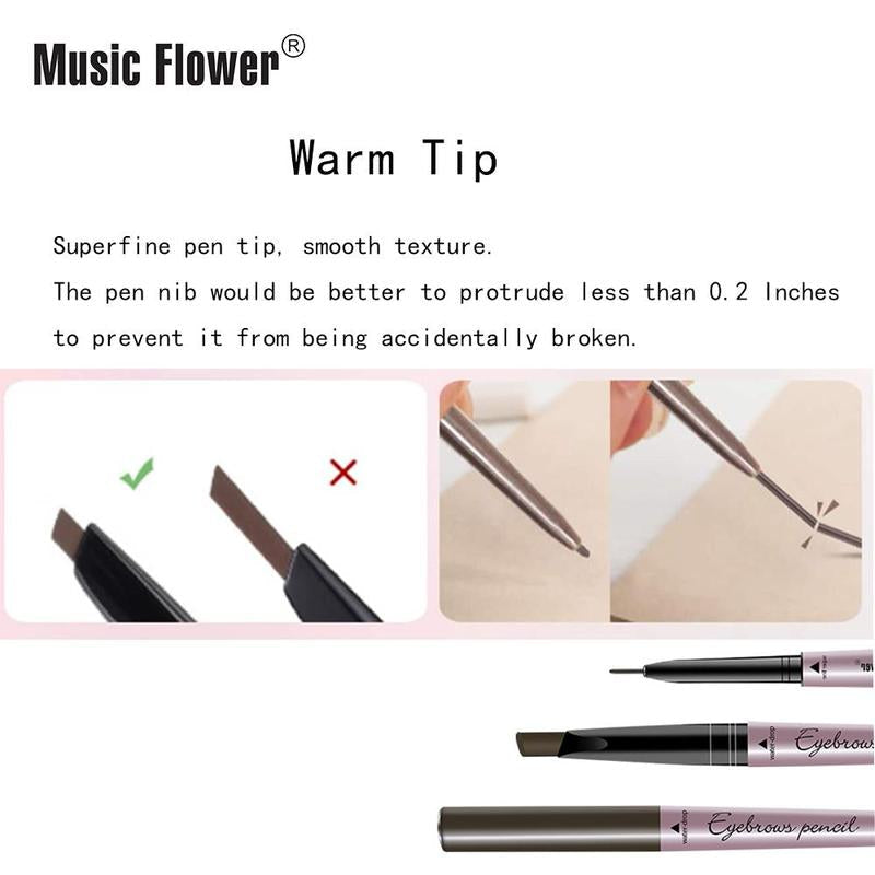 Double Ended Eyebrow Pencil, 1 Count Waterproof Long Lasting Eye Brow Pen, Eyebrow Makeup Tool For Daily Use