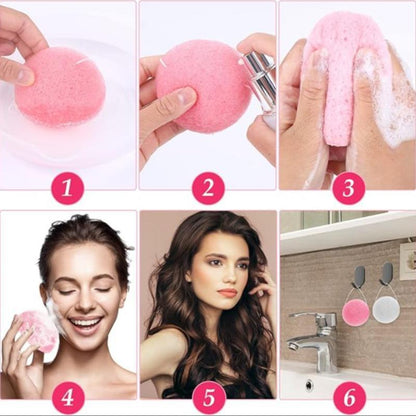 2pcs Soft Face Washing Sponge, Face Cleaning Puff, Face Wash Scrubber, Facial Skin Cleaning Wash Tool