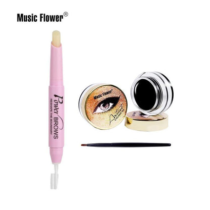 Eyebrow Makeup Kit, Including 1pc Double Ended Eyebrow Setting Tape & 1pc Multi-purpose Gel Eyeliner & 1pc Brush, 1 Set Portable Eyebrow Makeup Tools For Women