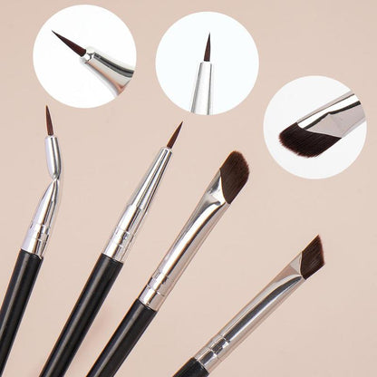 Professional Eye Makeup Brush Set, 4 Counts/set Eyeliner Brush, Eye Shadow Brush, Eyebrow Brush, Makeup Tool For Women, Makeup Products