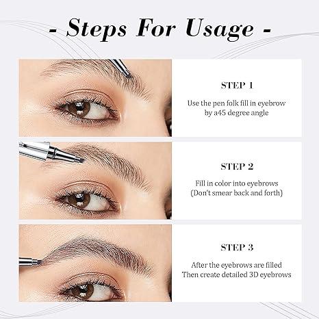 Eyebrow Pencil Eyebrow Microblading Pen - Eyebrow Pen Micro 4 Point Brow Pen Lift & Snatch Eyebrow Eye Makeup Long-Lasting Waterproof & Smudge-proof Natural Eyebrow Hair