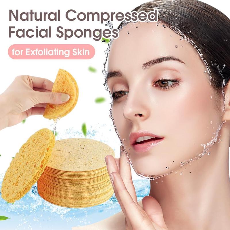 Compressed Facial Sponges, 24pcs Daily Cleansing & Gentle Exfoliating Facial Sponges, Makeup Remover Sponges, Facial Skin Care Tools for Women & Men, Comfort Hygiene Products